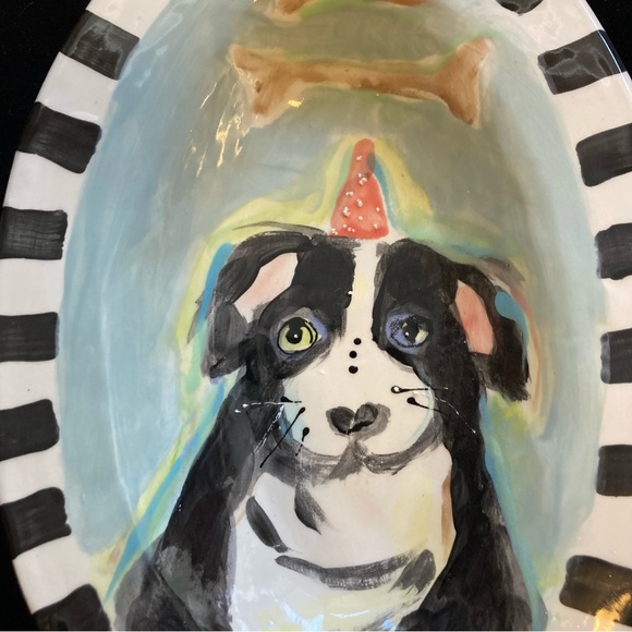 Handmade Ceramic Oval Serving Tray “Dog Dreams ” 12”x8”Original Design - Picture 8 of 13